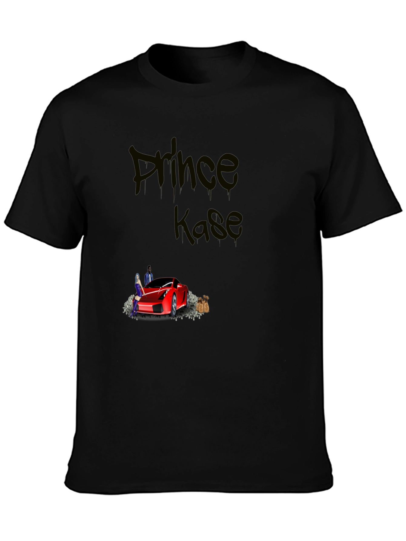Prince Kase Graphic Tee - Black Cotton Blend