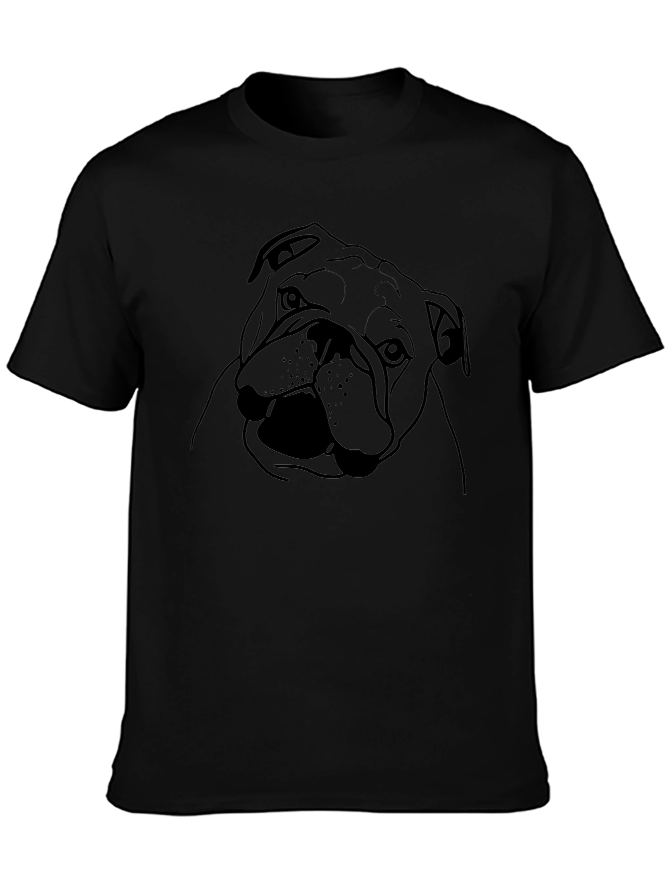 Bulldog Graphic Tee - Mens Black Crew Neck T-Shirt