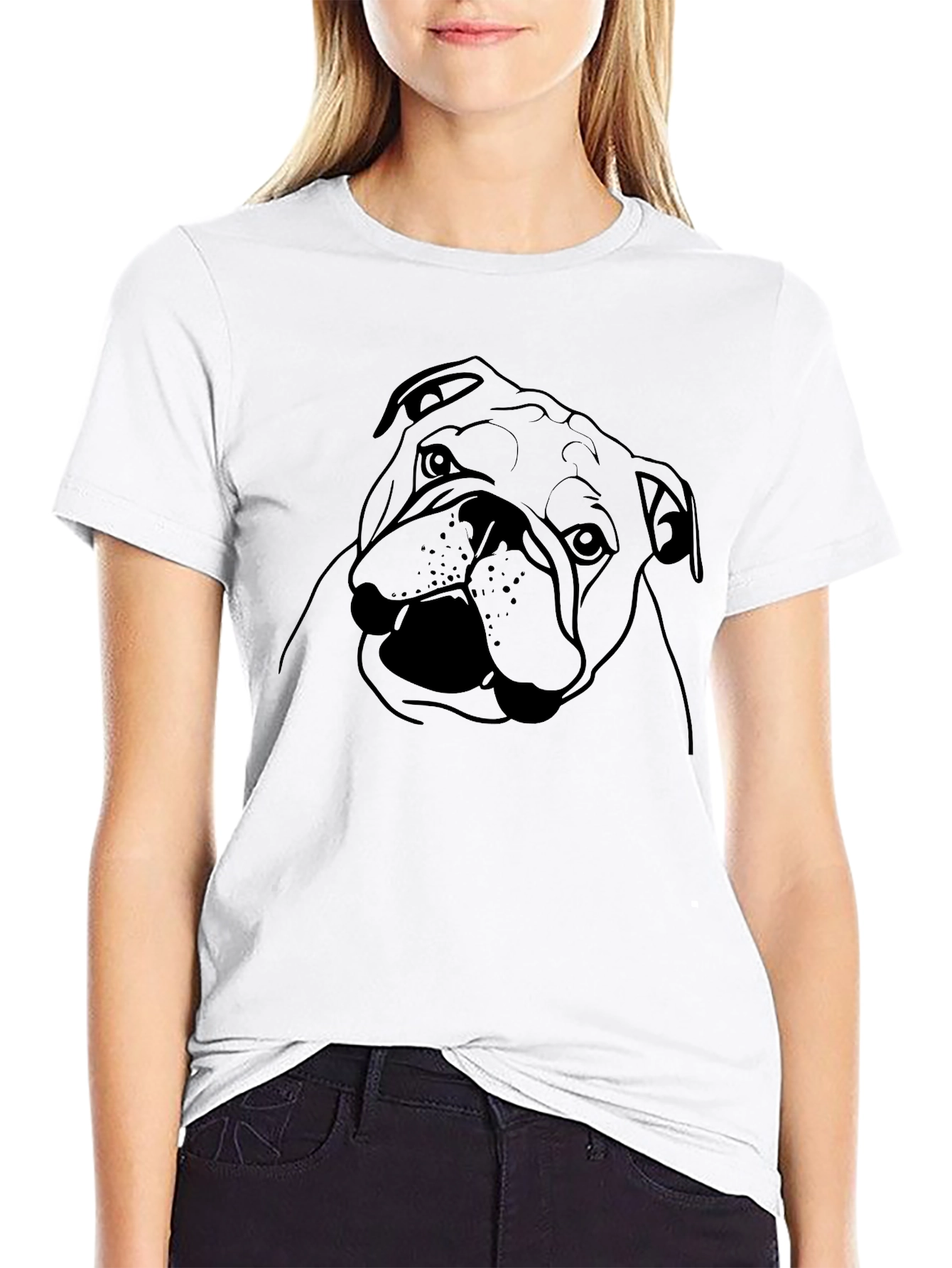 Bulldog Graphic Tee - Mens Black Crew Neck T-Shirt