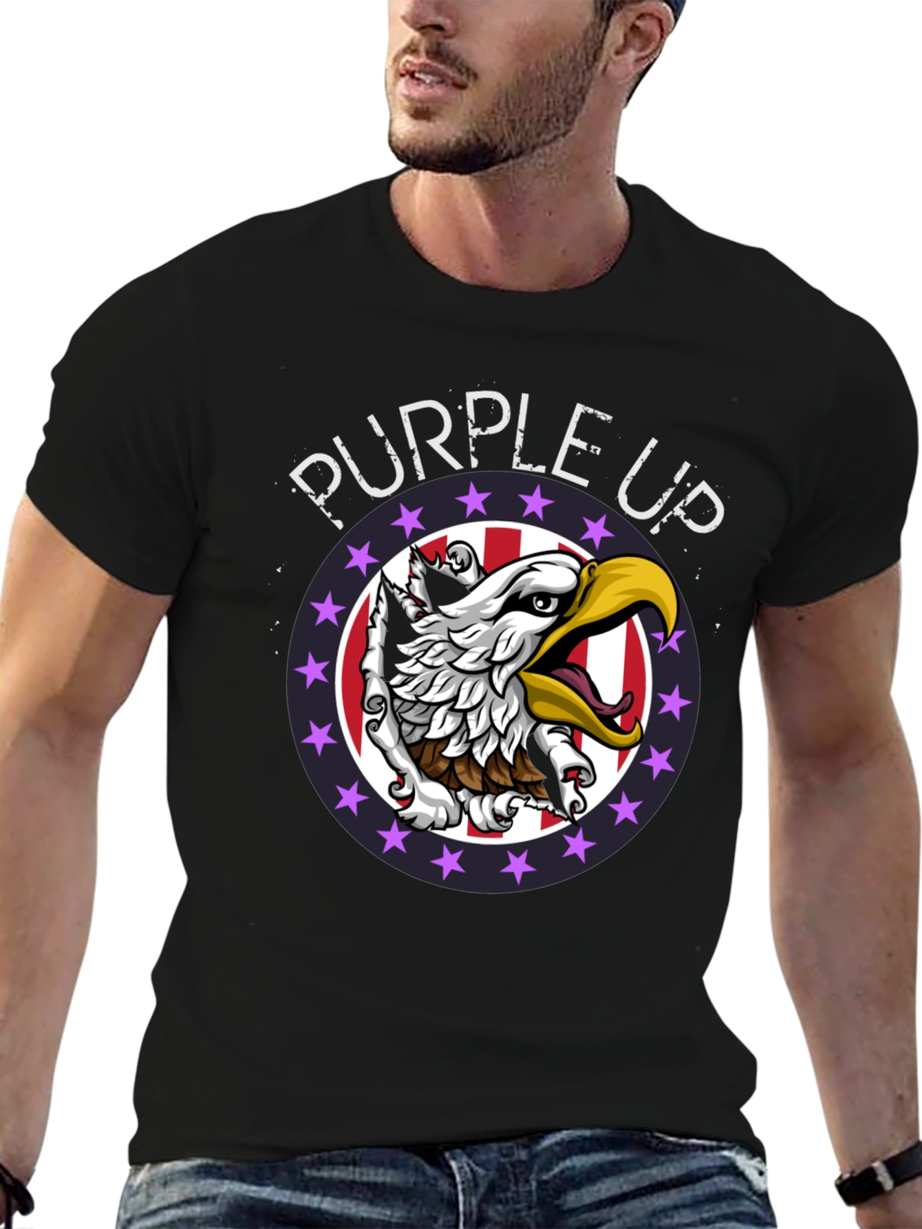 Purple Up Eagle Graphic Tee