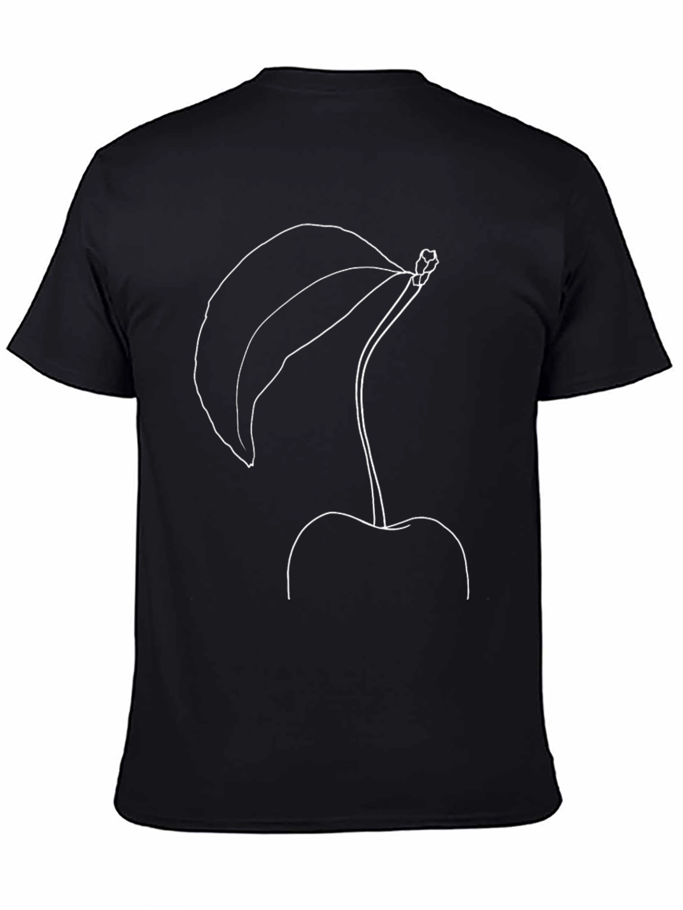 Minimalist Cherry Outline Graphic T-Shirt