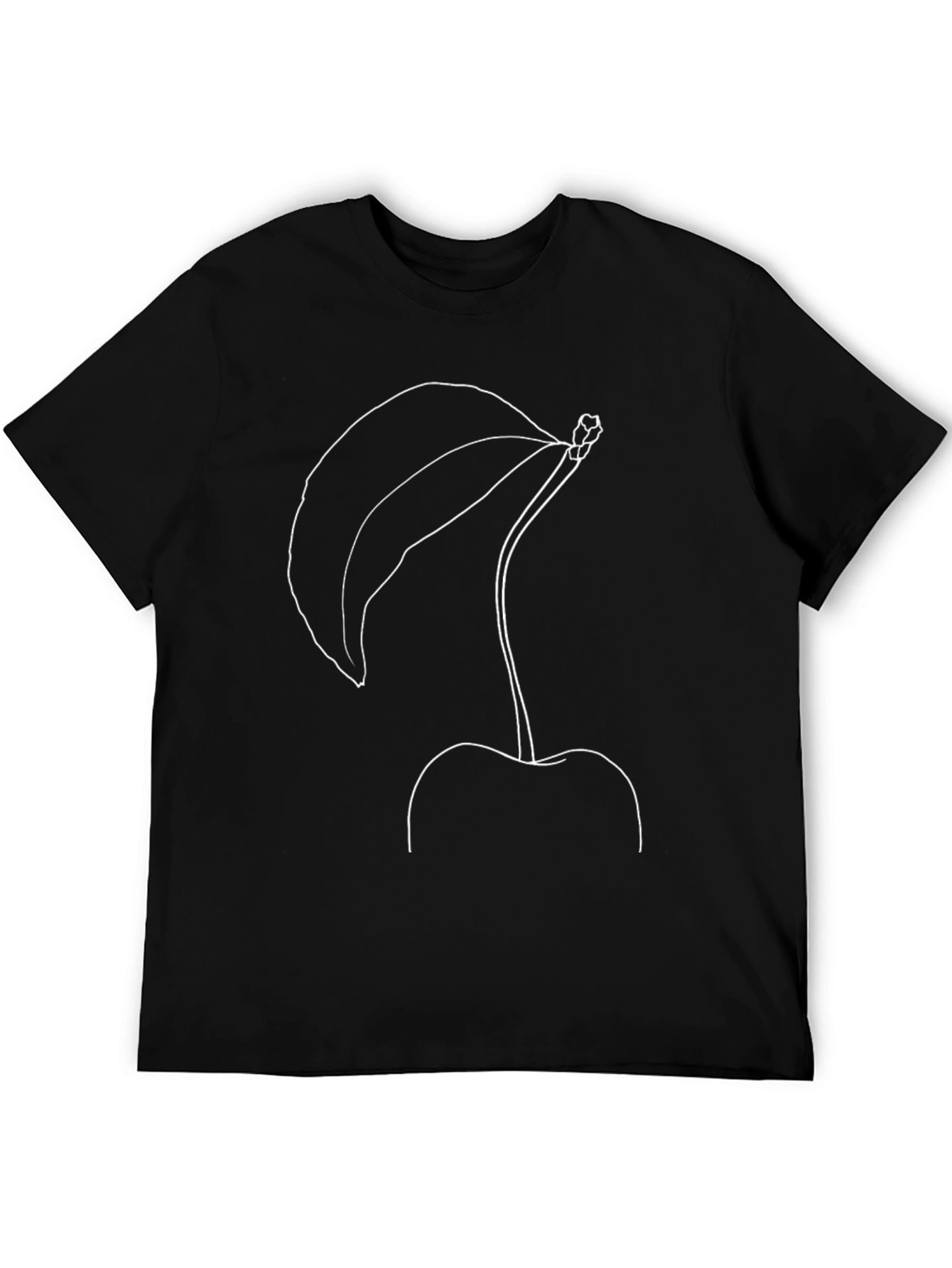 Minimalist Cherry Outline Graphic T-Shirt