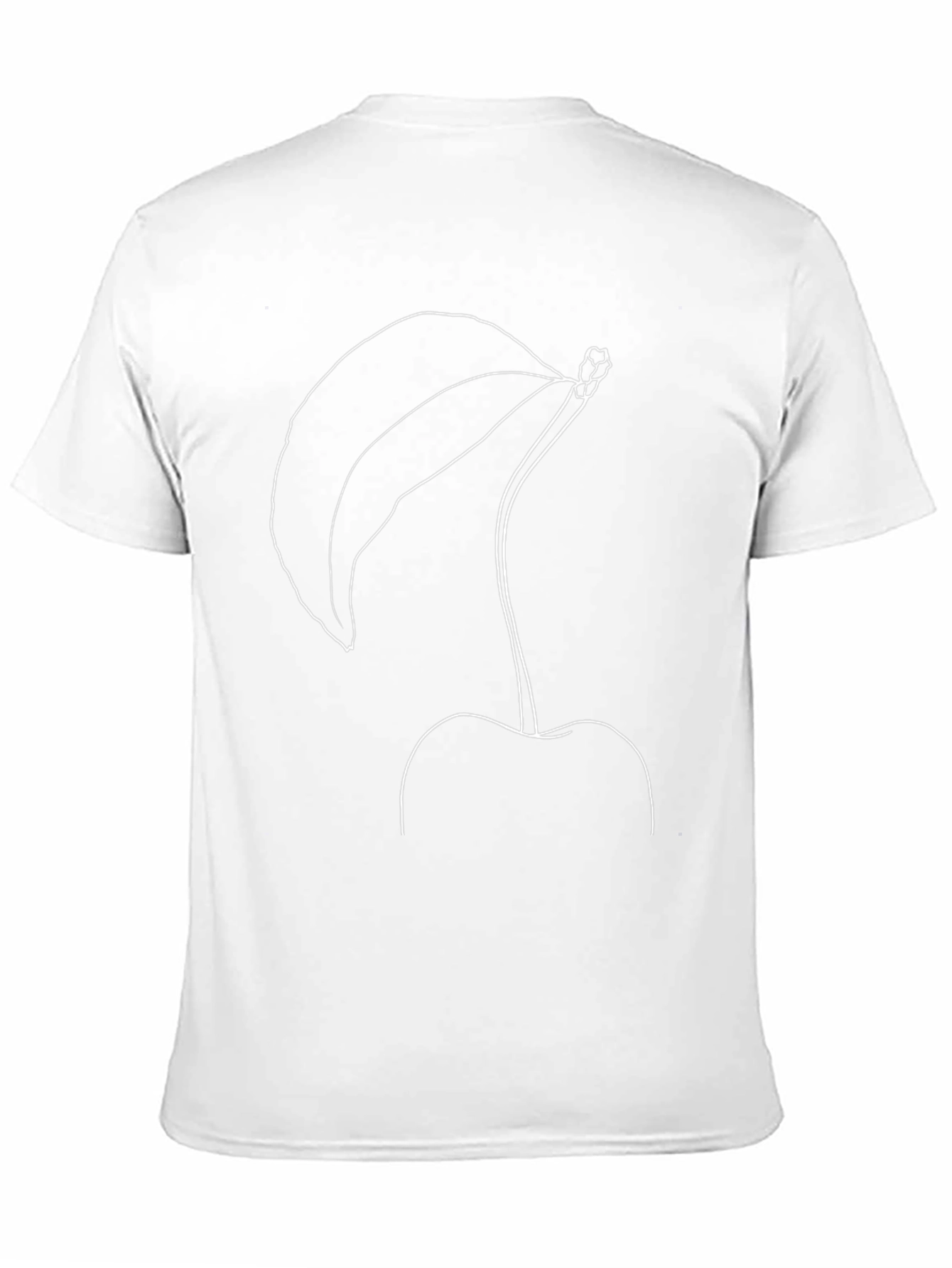 Minimalist Cherry Outline Graphic T-Shirt