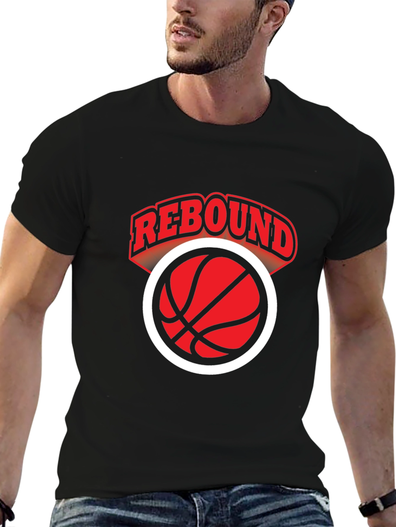 Rebound Basketball Graphic Tee - Black