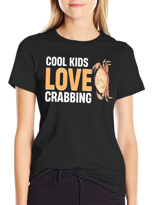 Cool Kids Love Crabbing T-Shirt - Black