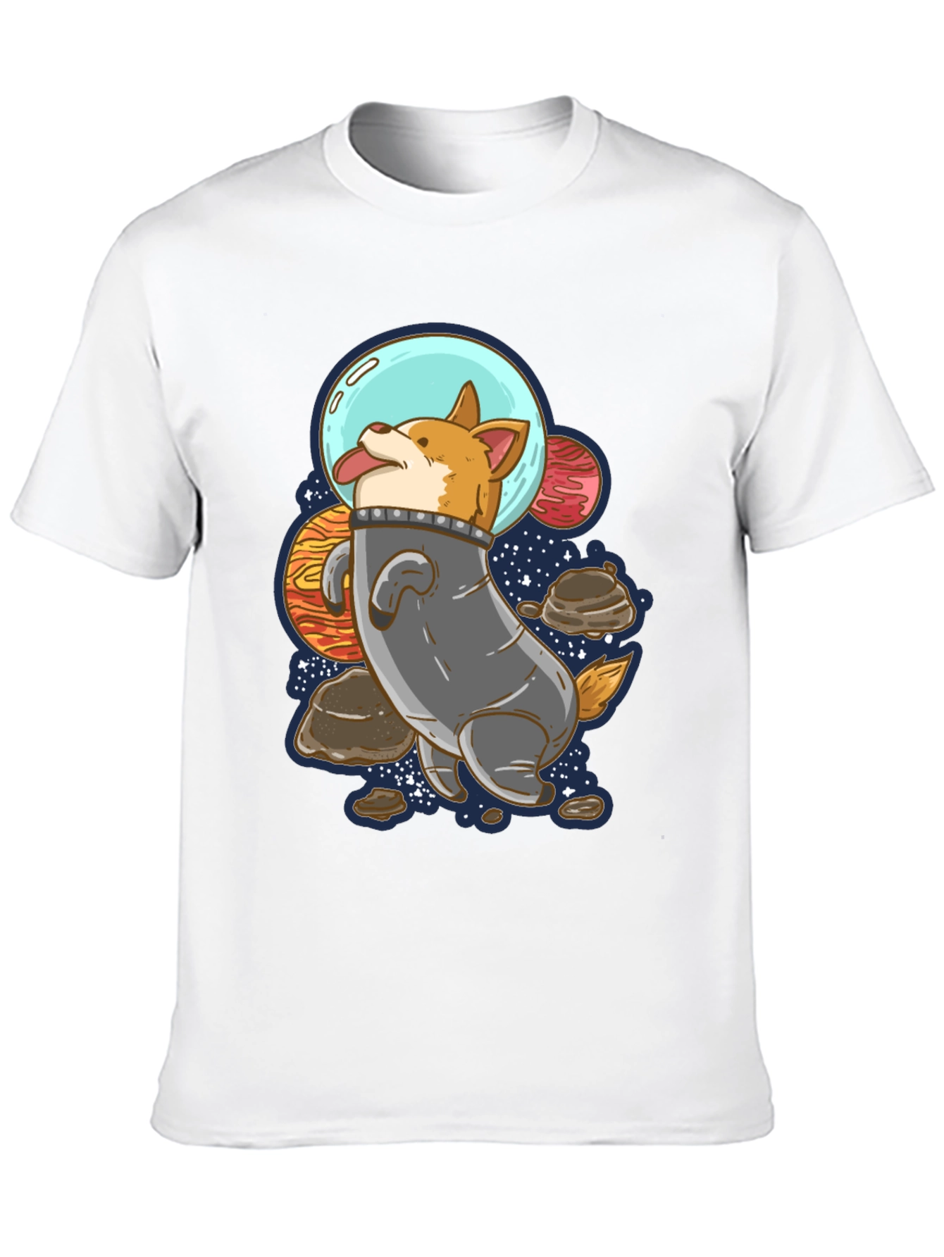 Space Corgi T-Shirt - Black