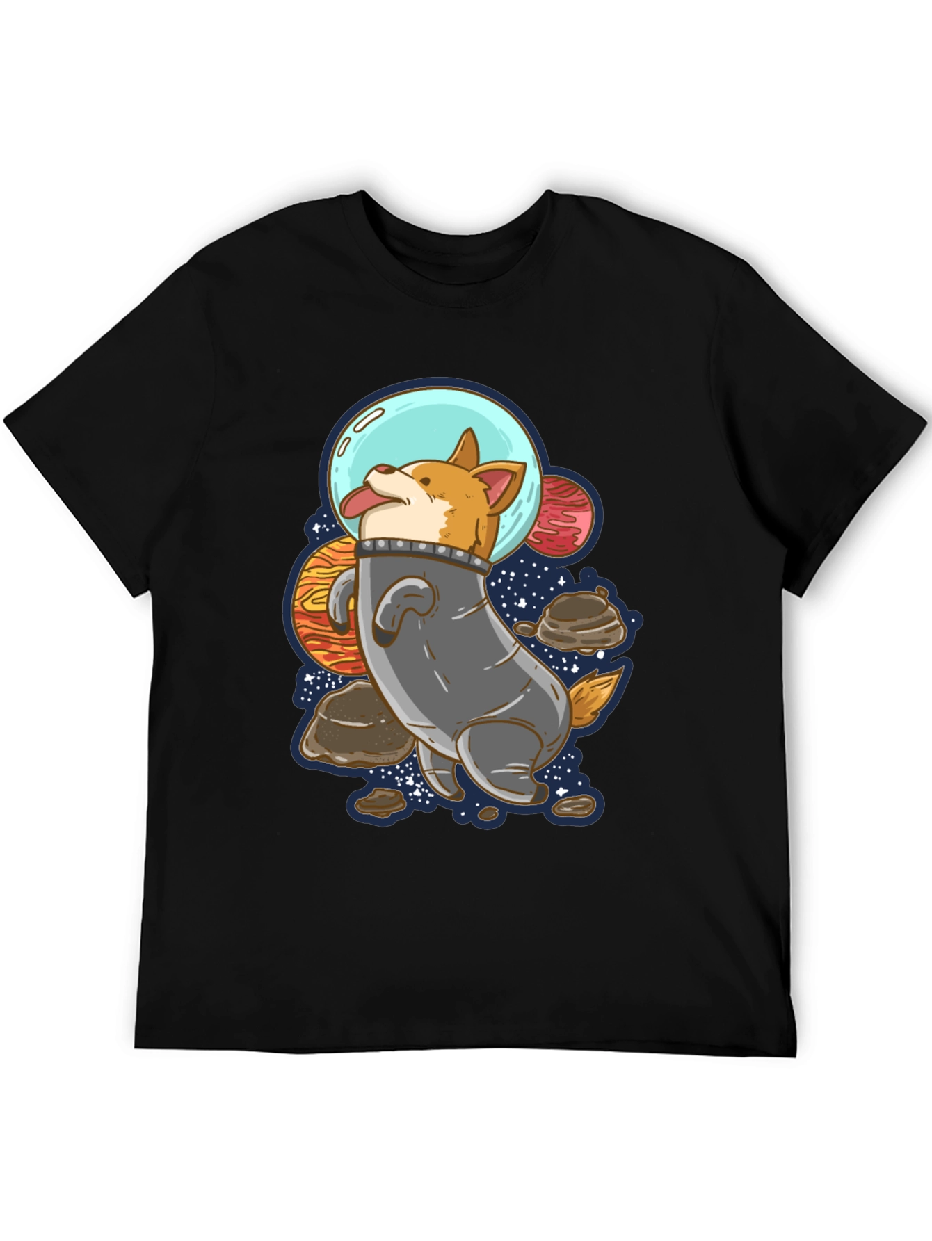 Space Corgi T-Shirt - Black