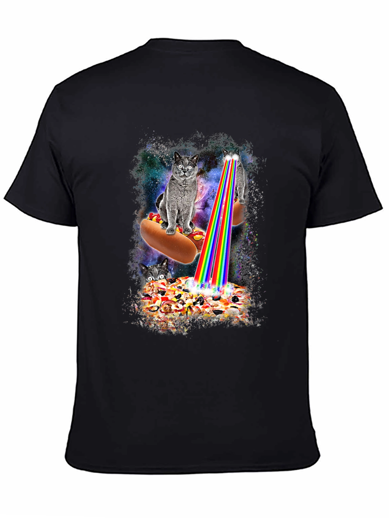 Cats Hotdog Pizza Graphic Tee
