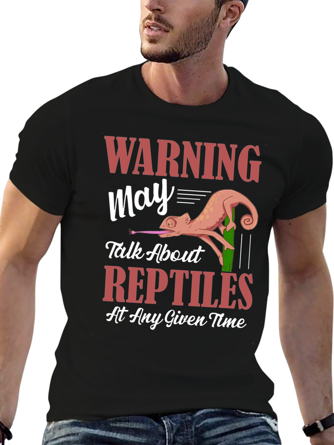 Warning May Talk About Reptiles Mens T-Shirt