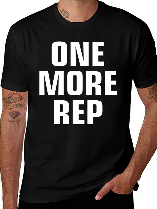 One More Rep Black Cotton T-Shirt