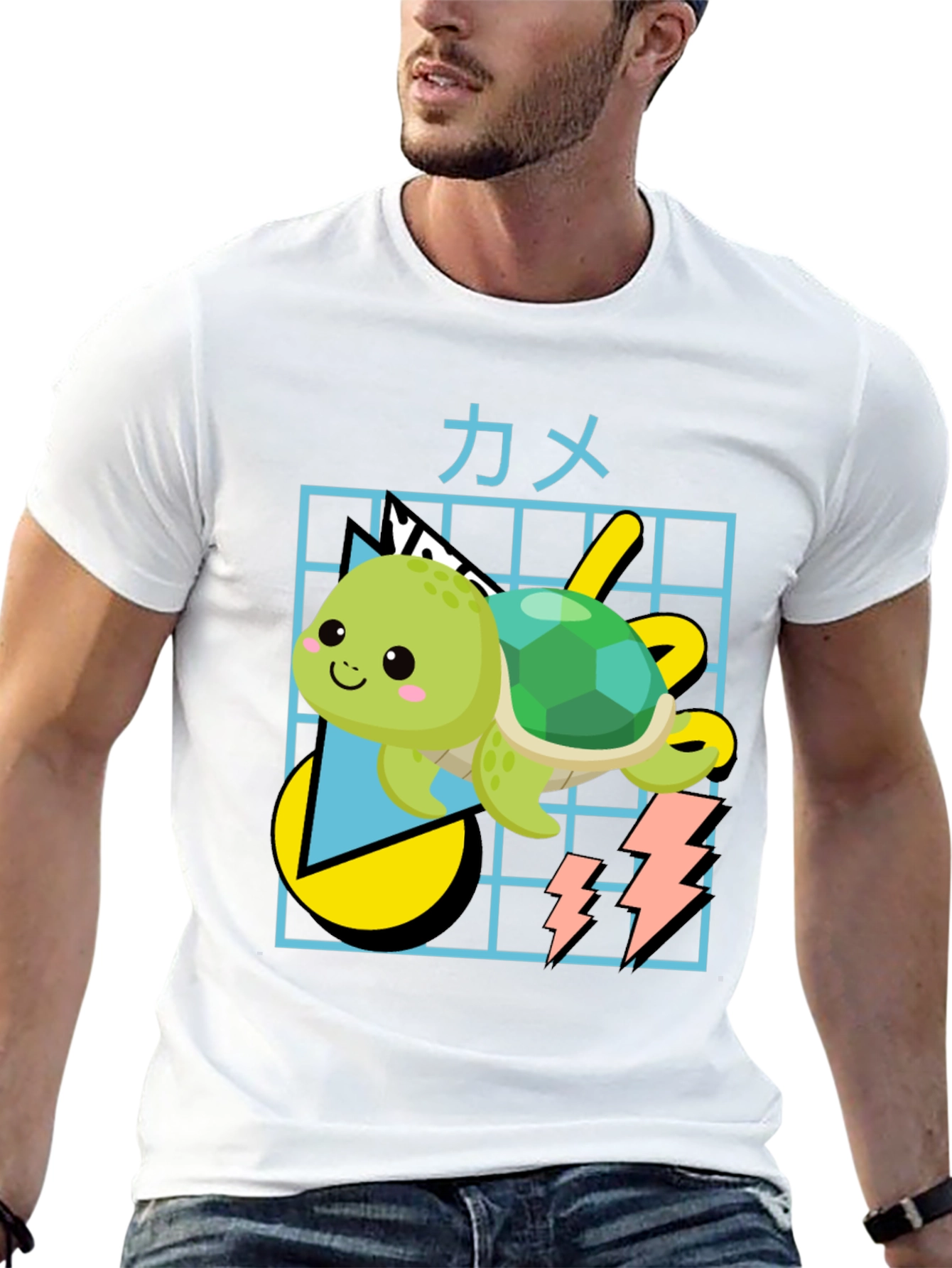 Kawaii Turtle Graphic Tee - Trendy Anime Style