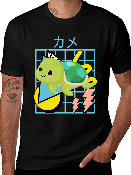 Kawaii Turtle Graphic Tee - Trendy Anime Style