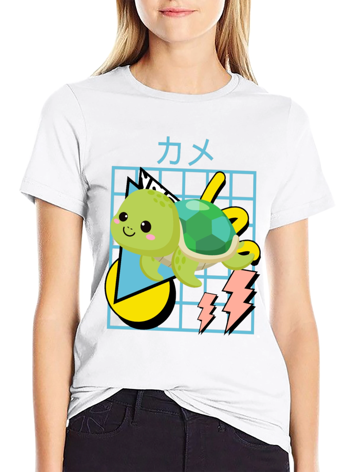Kawaii Turtle Graphic Tee - Trendy Anime Style