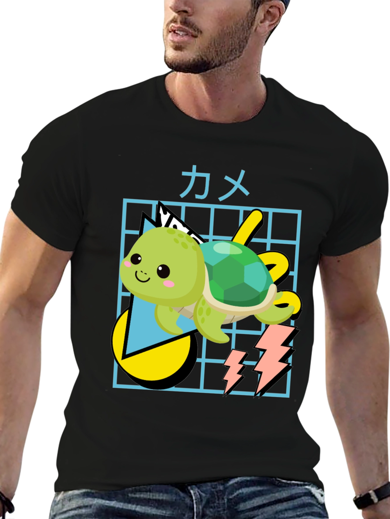 Kawaii Turtle Graphic Tee - Trendy Anime Style