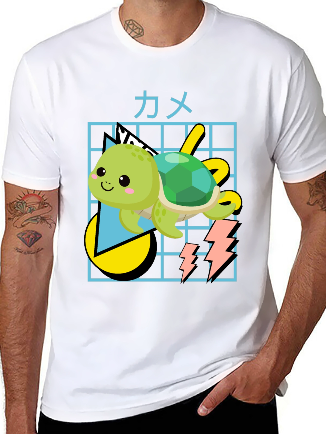 Kawaii Turtle Graphic Tee - Trendy Anime Style