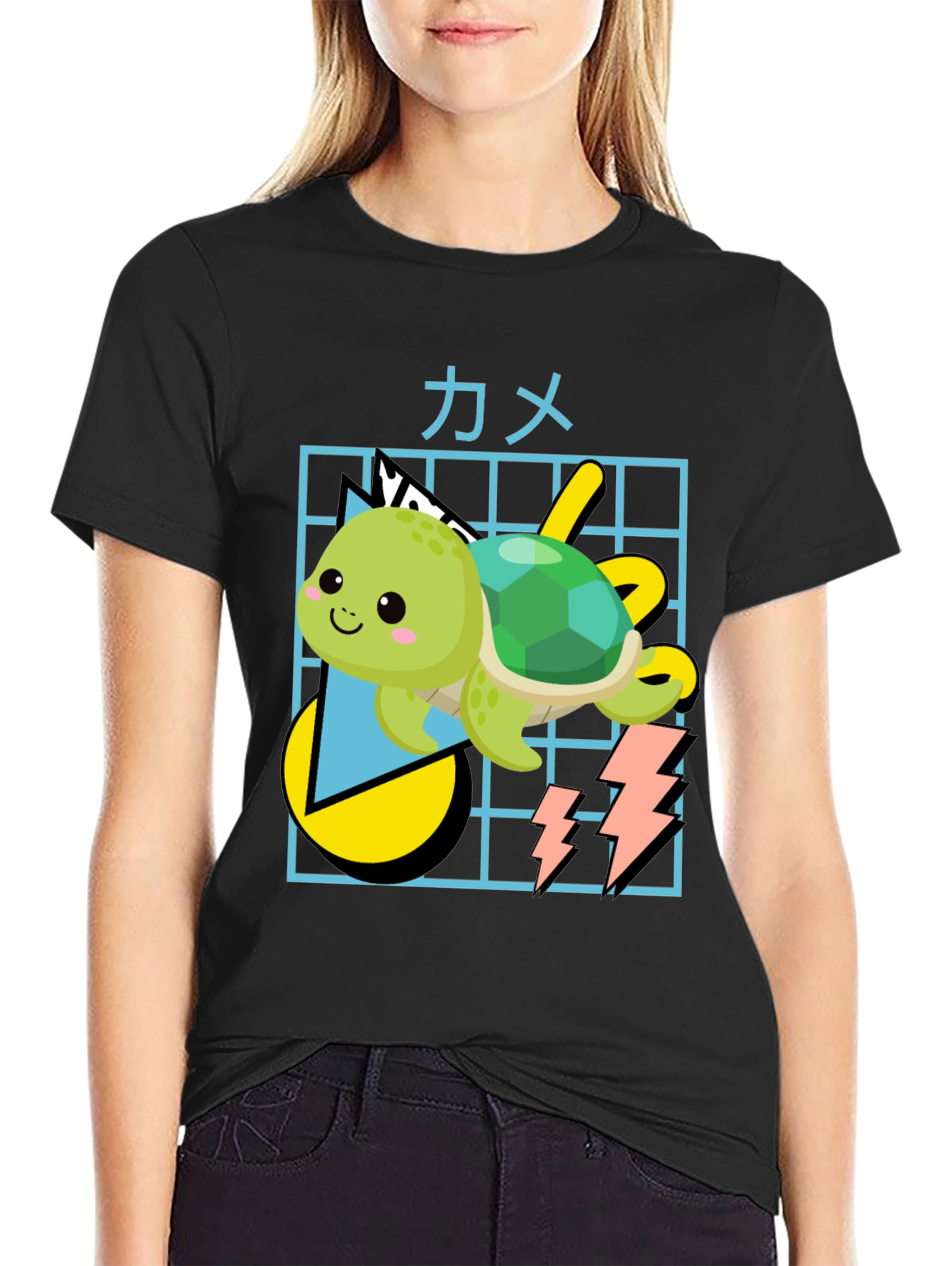 Kawaii Turtle Graphic Tee - Trendy Anime Style