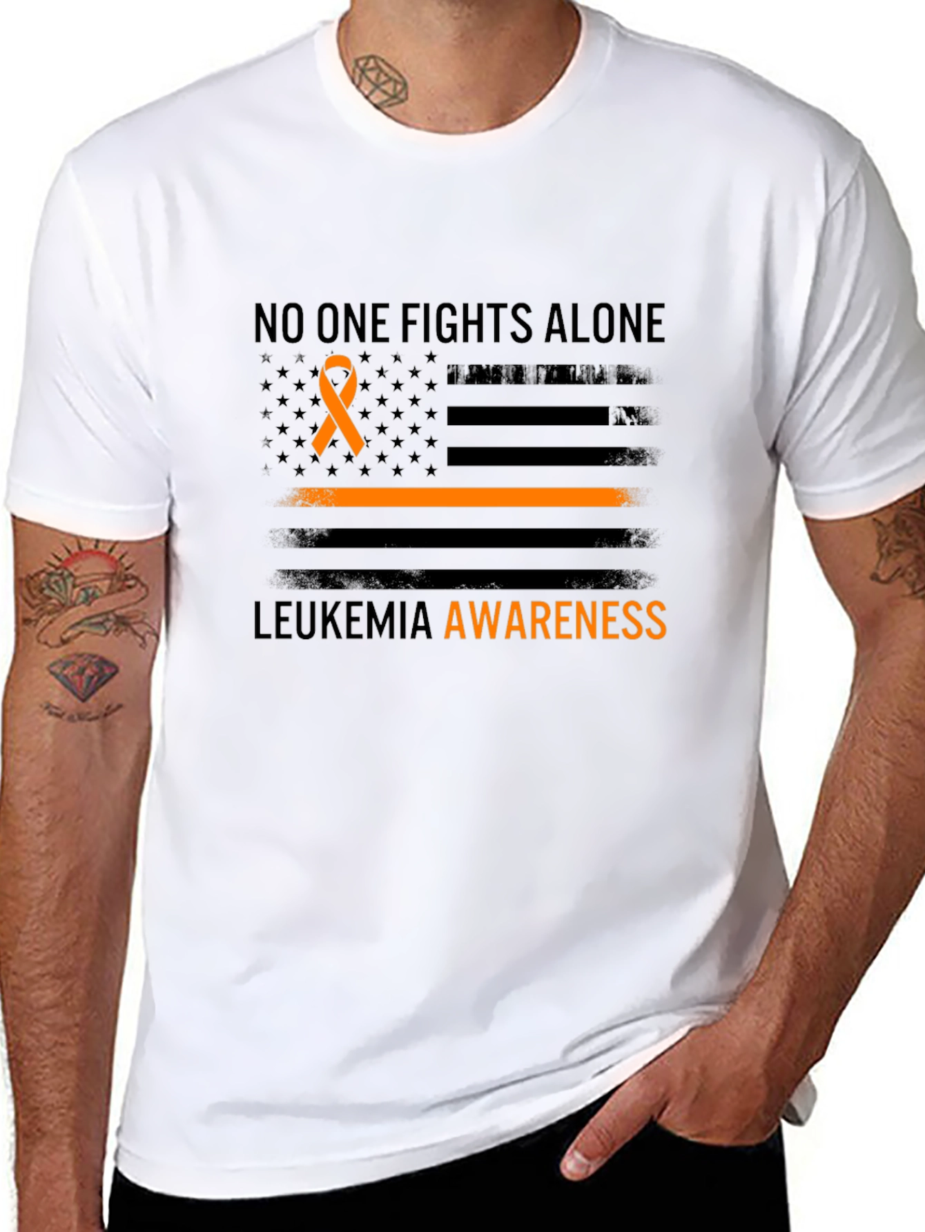 Leukemia Awareness T-Shirt - No One Fights Alone