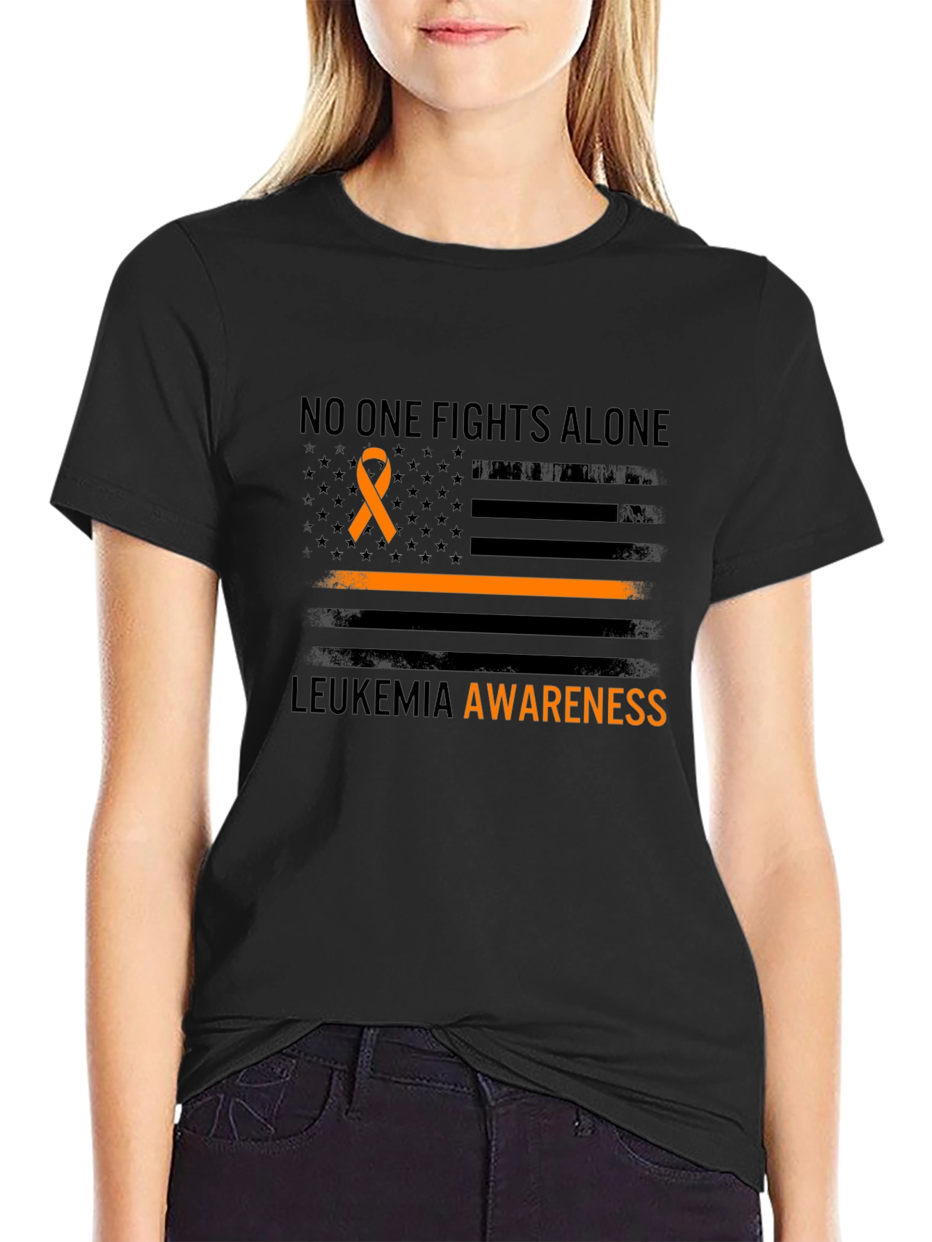 Leukemia Awareness T-Shirt - No One Fights Alone