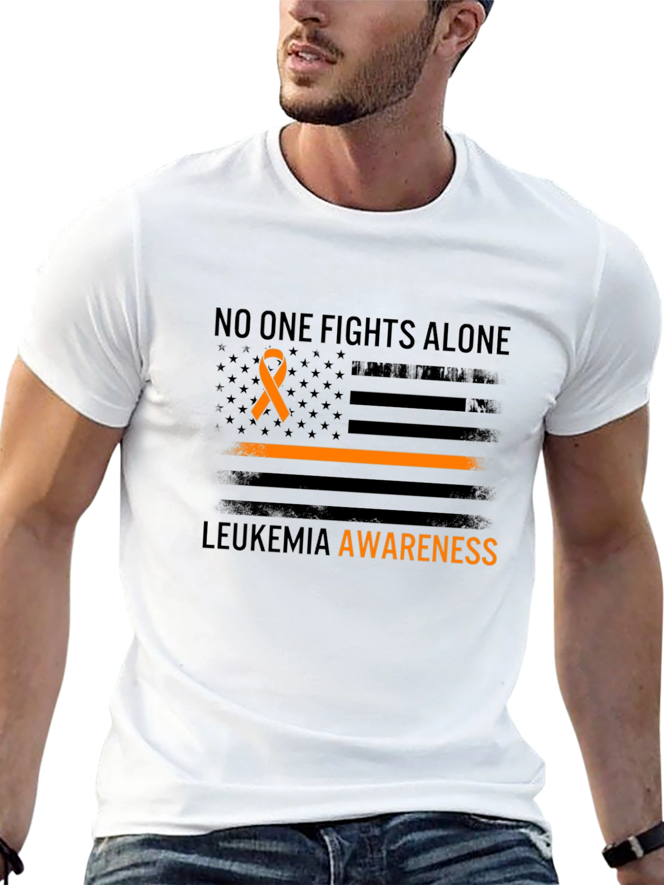 Leukemia Awareness T-Shirt - No One Fights Alone