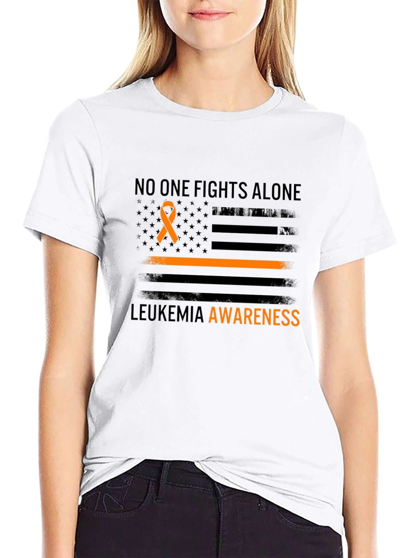 Leukemia Awareness T-Shirt - No One Fights Alone