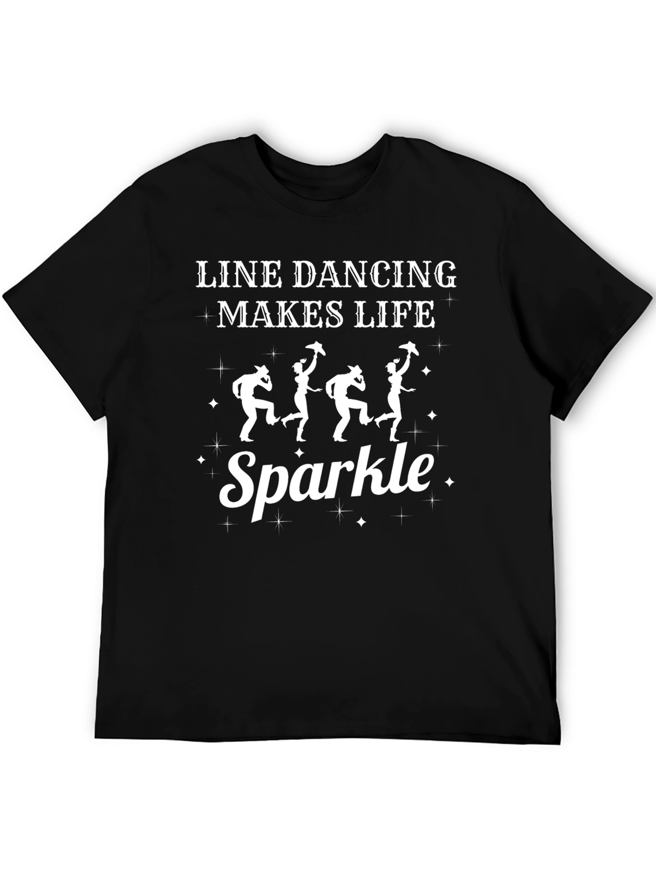 Line Dancing Makes Life Sparkle Black T-Shirt