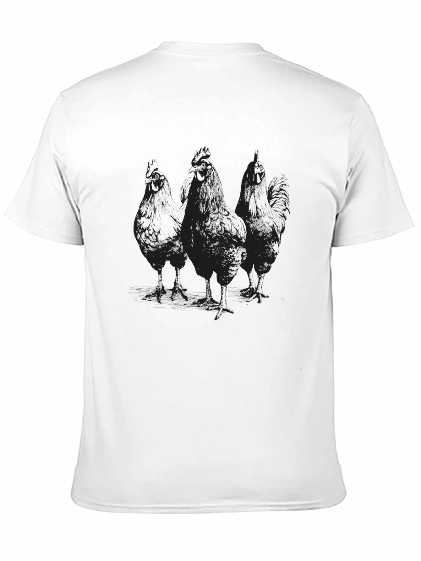 Mens Black Chicken Graphic T-Shirt