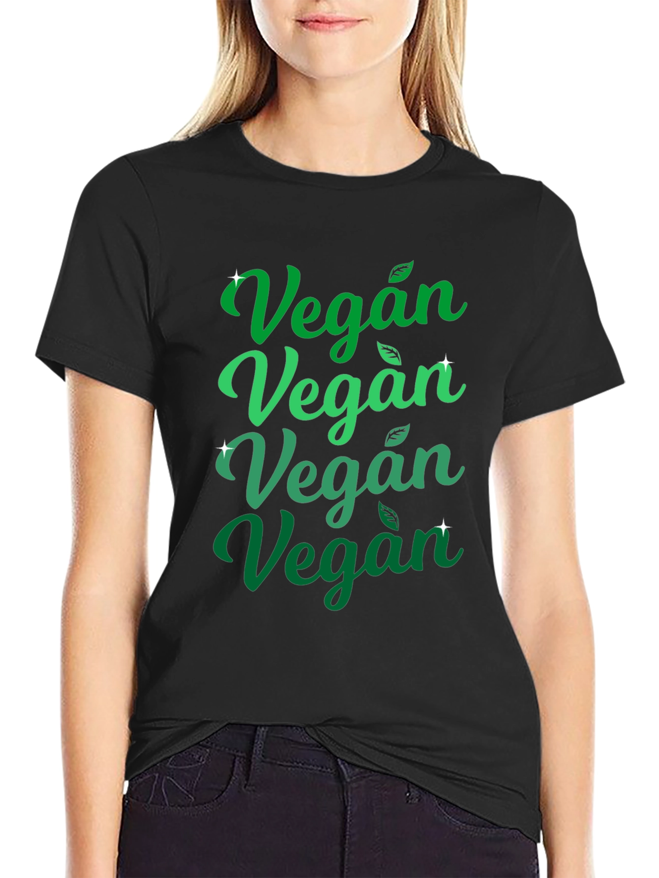 Vegan Graphic Tee - Green & Black