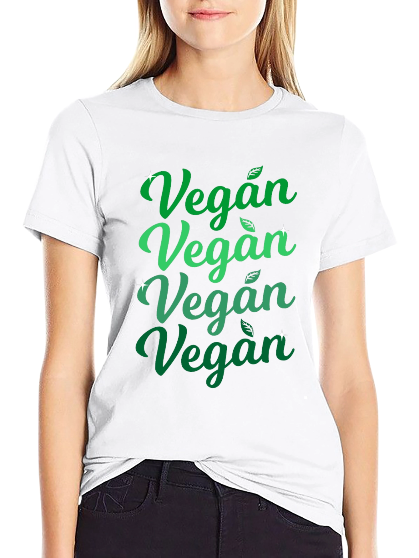 Vegan Graphic Tee - Green & Black
