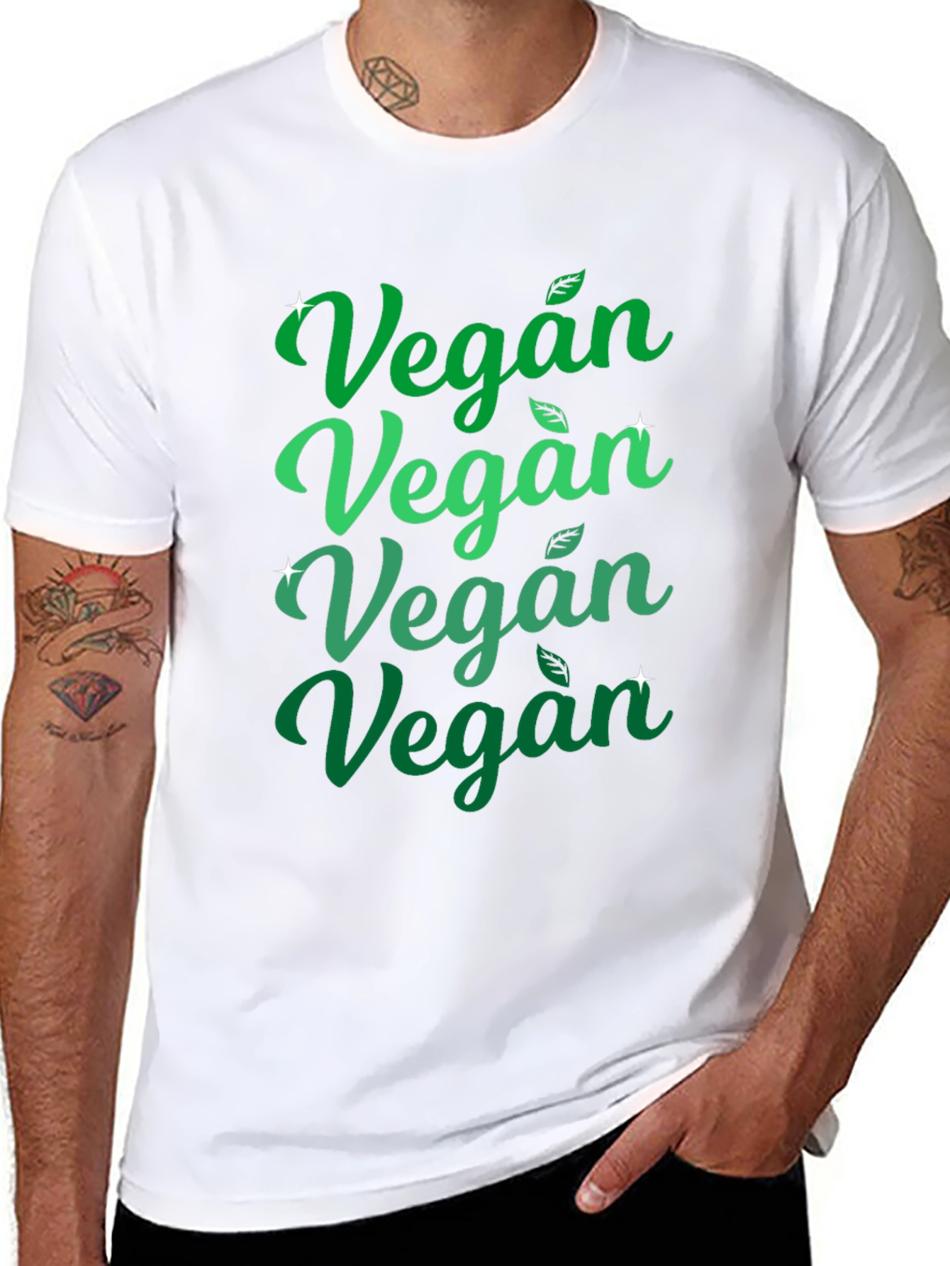 Vegan Graphic Tee - Green & Black
