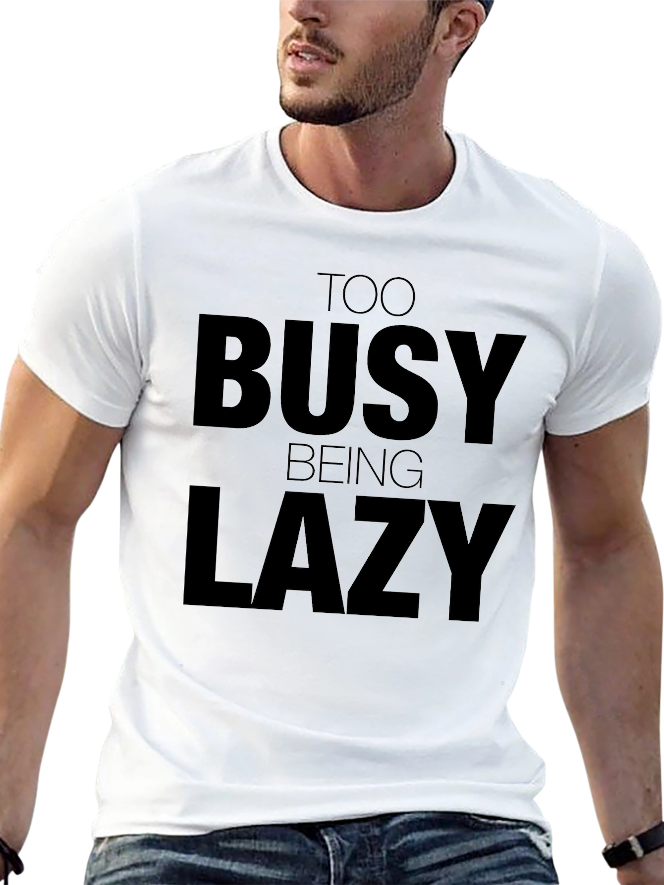 Too Busy Being Lazy Graphic Tee - Black
