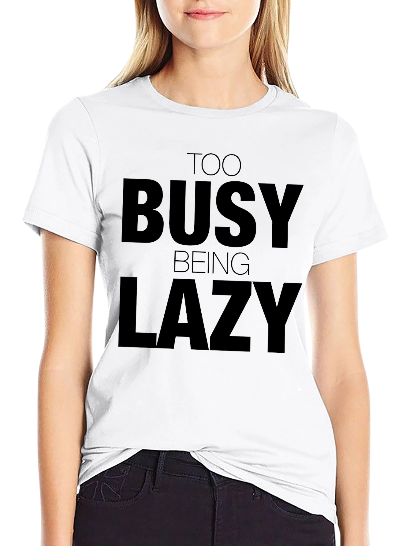 Too Busy Being Lazy Graphic Tee - Black