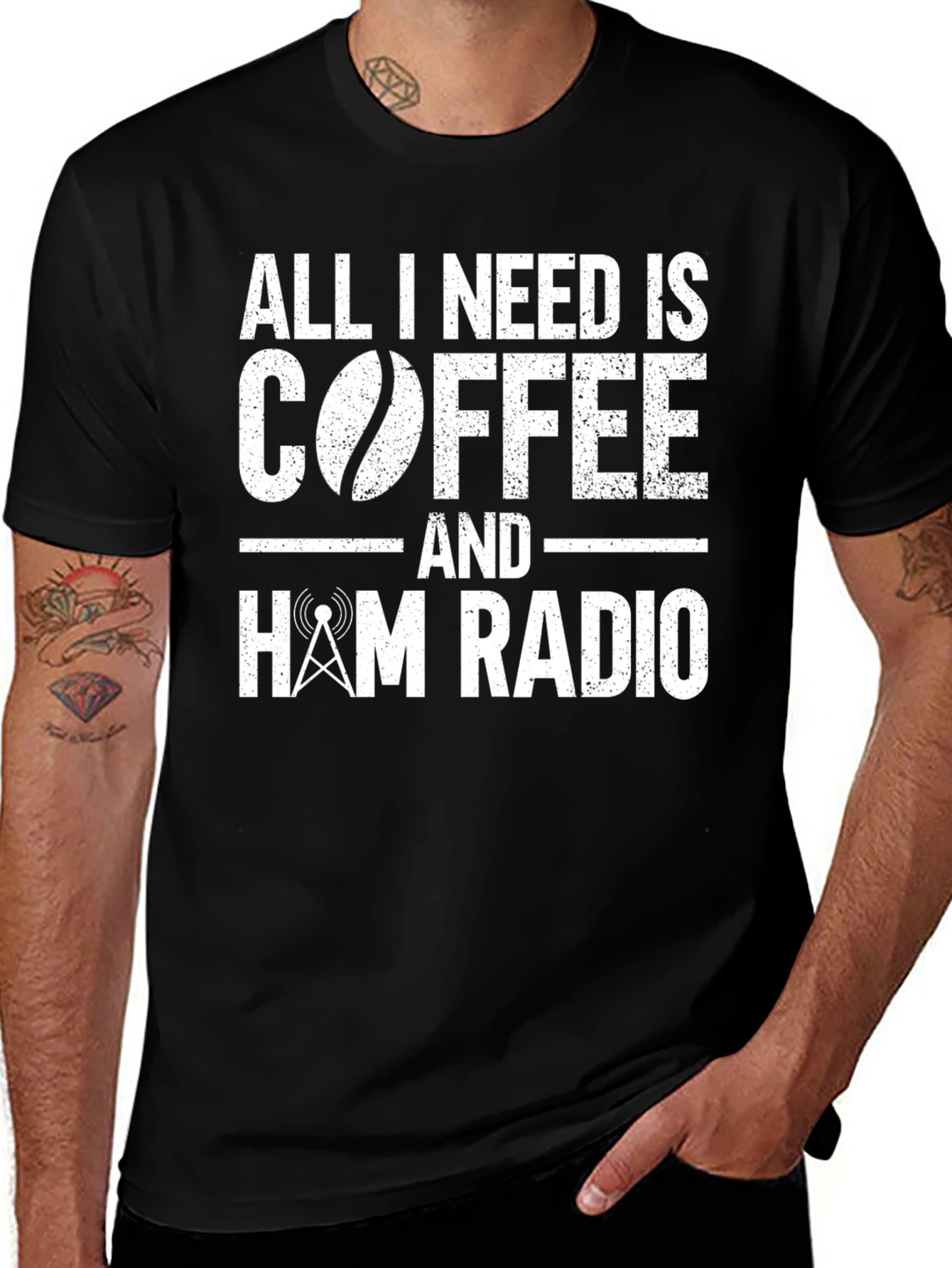 Coffee and Ham Radio T-Shirt - Hobbyist Apparel
