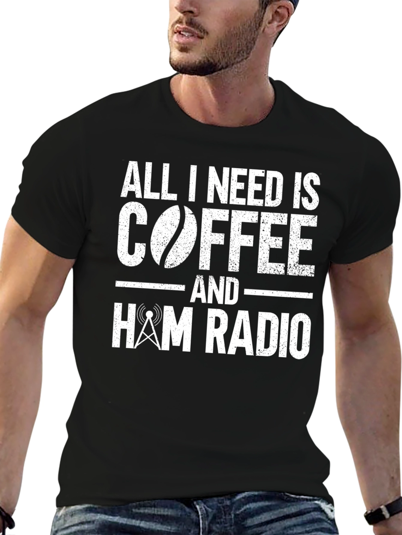 Coffee and Ham Radio T-Shirt - Hobbyist Apparel