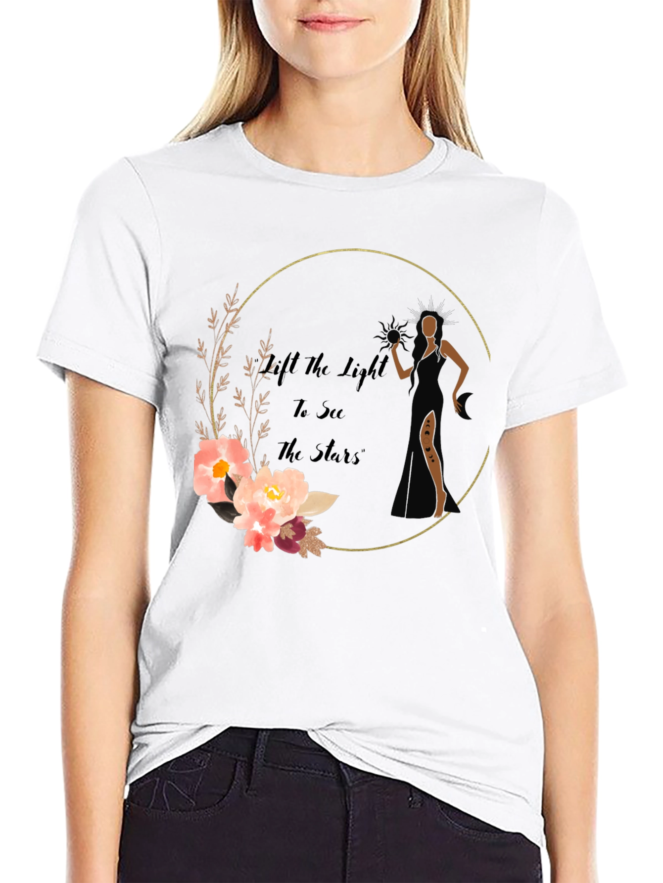 Elegant Floral Graphic Print T-Shirt