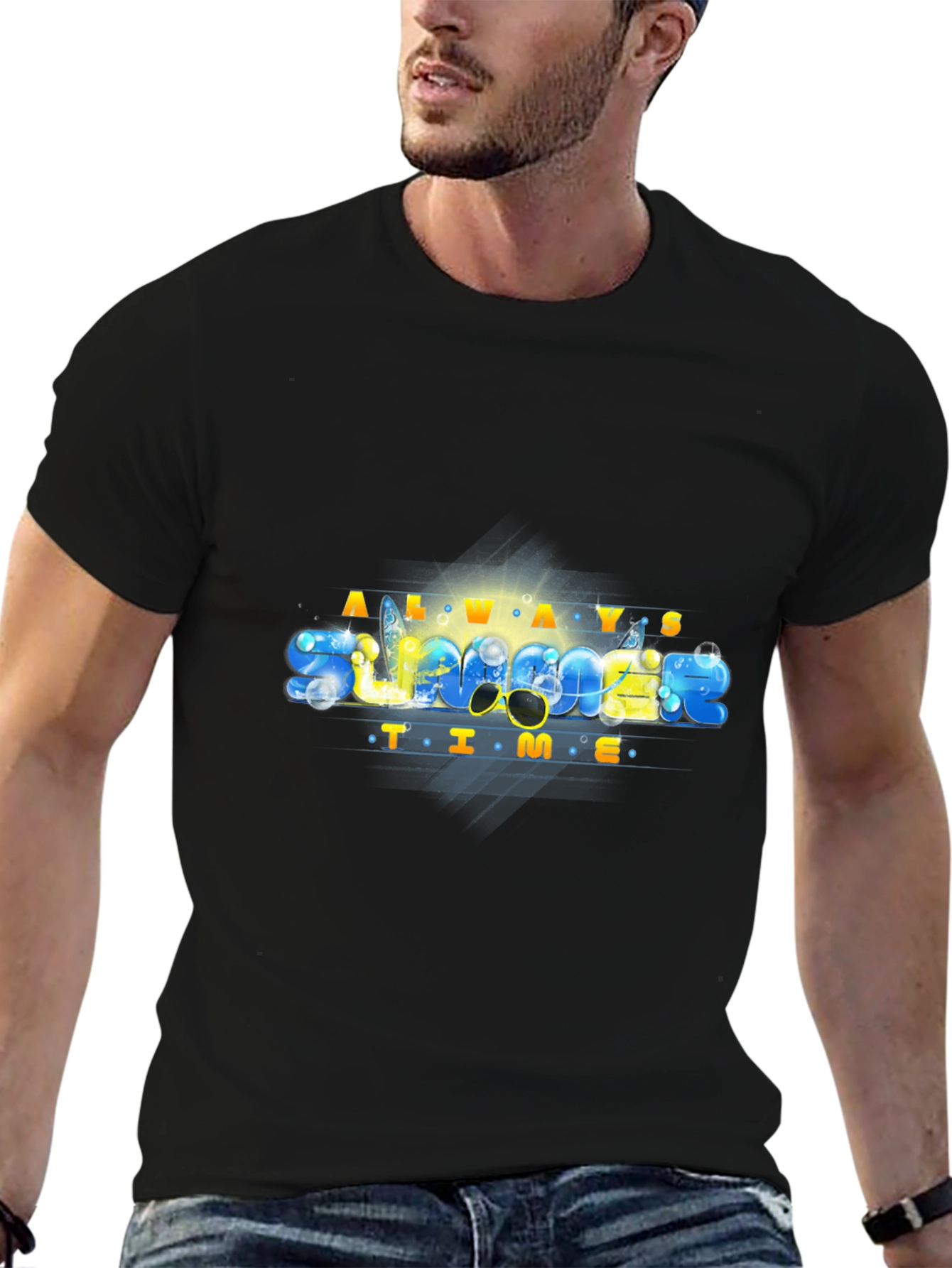 Always Summer Time Black T-Shirt