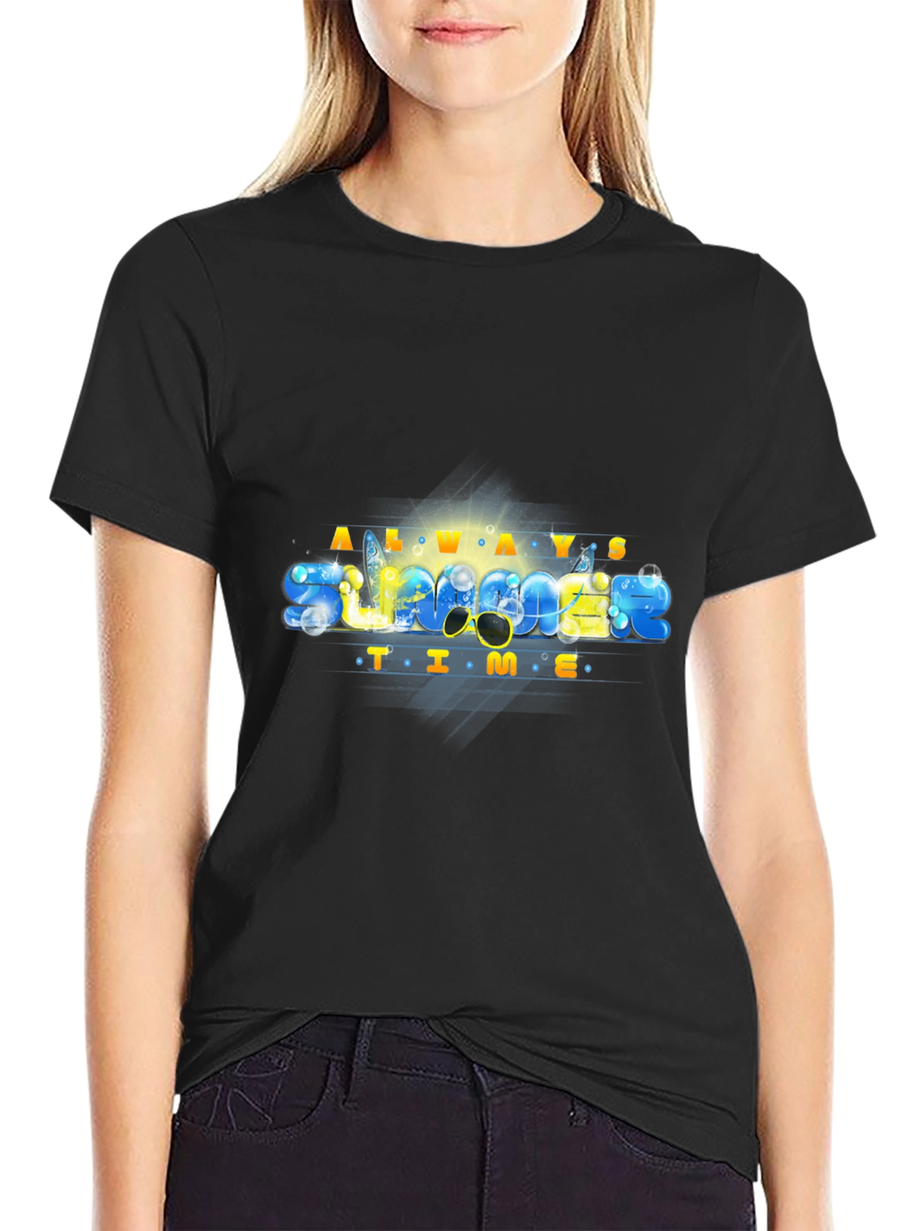 Always Summer Time Black T-Shirt