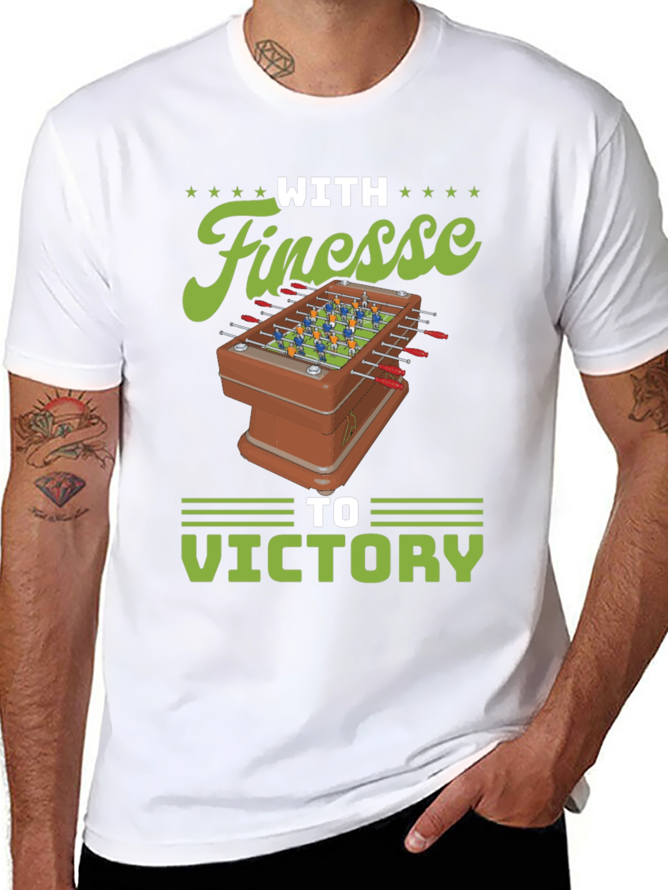 With Finesse to Victory Foosball T-Shirt