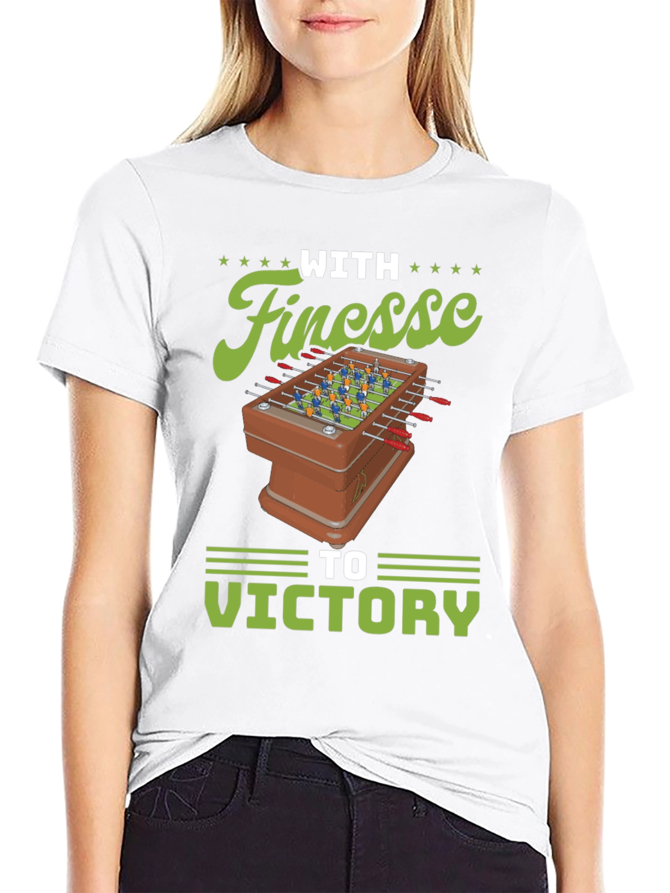 With Finesse to Victory Foosball T-Shirt