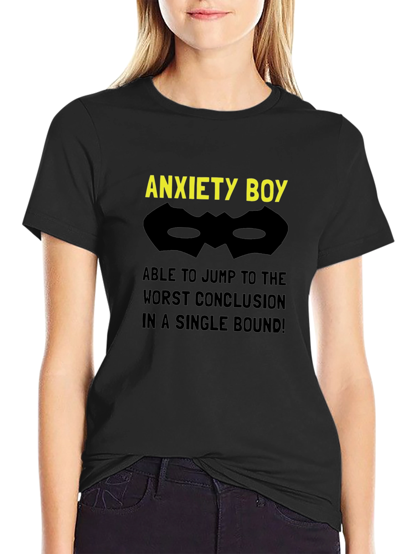 Anxiety Boy Graphic T-Shirt Funny Superpower Tee