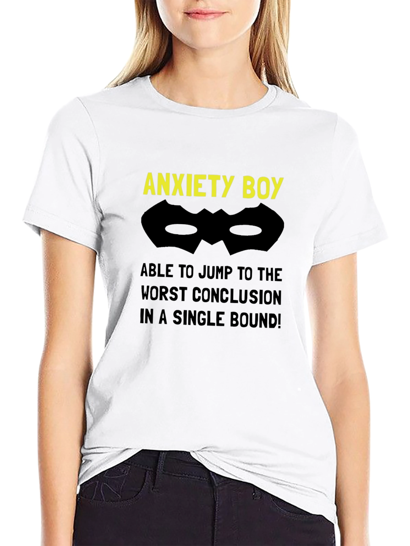 Anxiety Boy Graphic T-Shirt Funny Superpower Tee