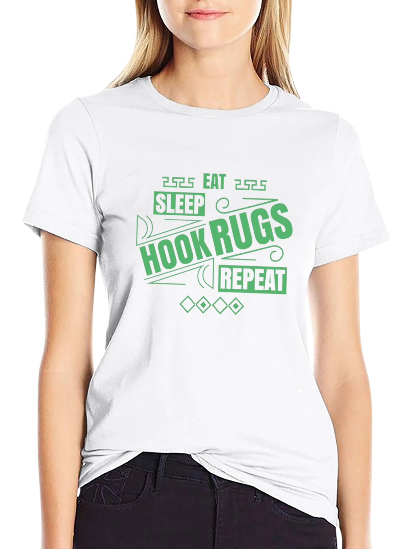 Hook Rugs T-Shirt - Sleep Eat Repeat