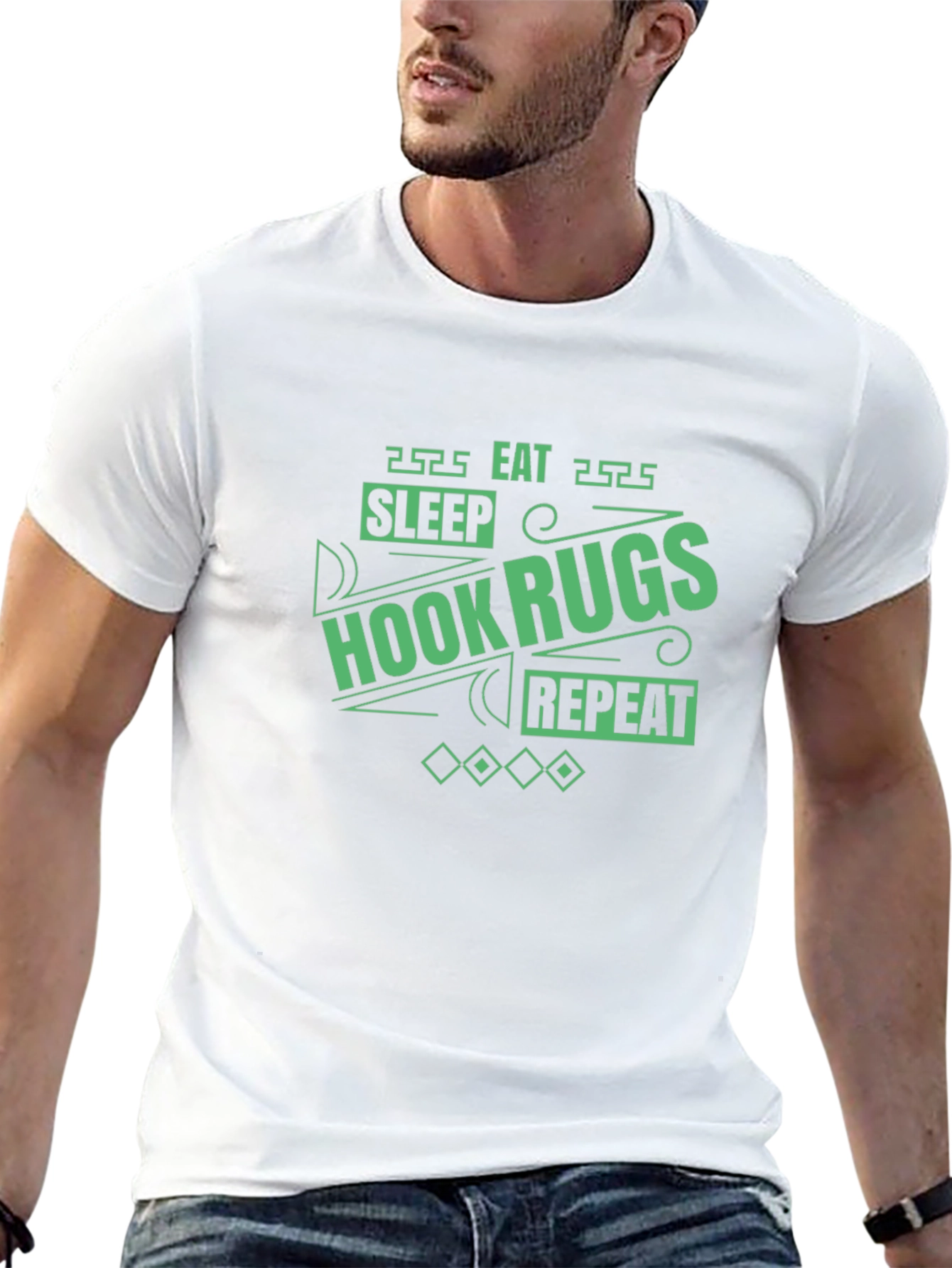Hook Rugs T-Shirt - Sleep Eat Repeat