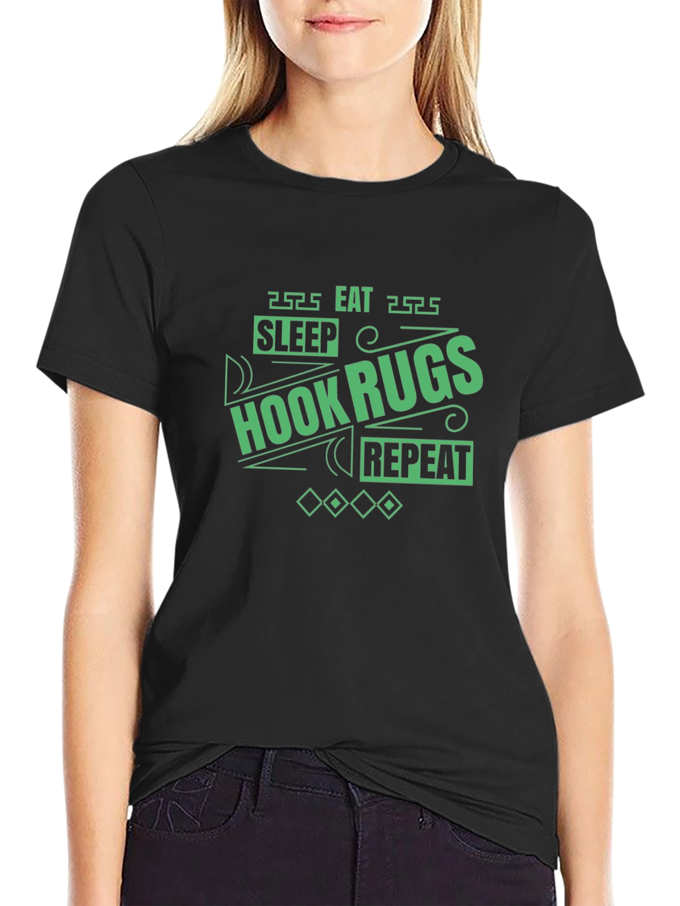 Hook Rugs T-Shirt - Sleep Eat Repeat