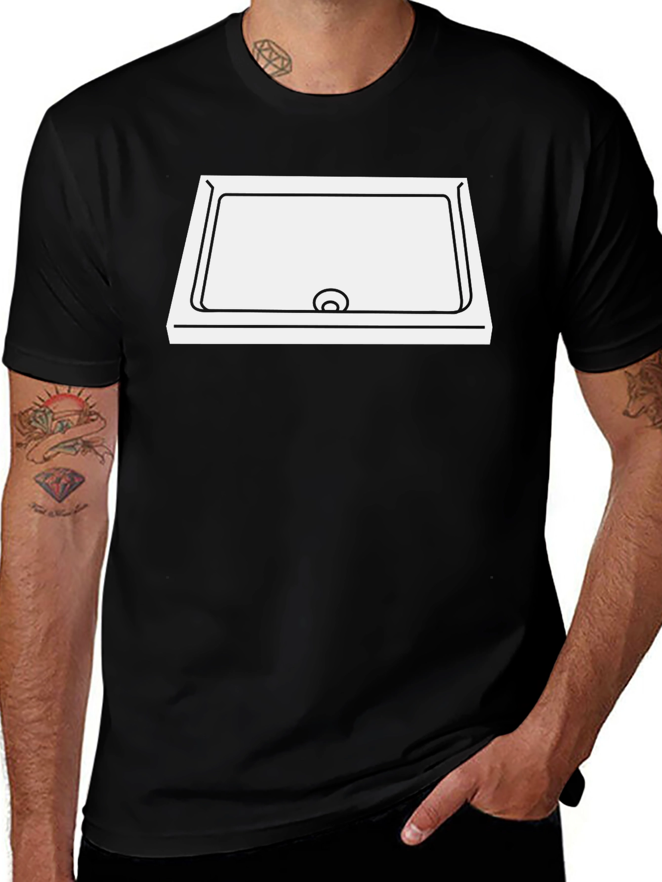 Unique Sink Graphic Tee - Black Cotton T-Shirt