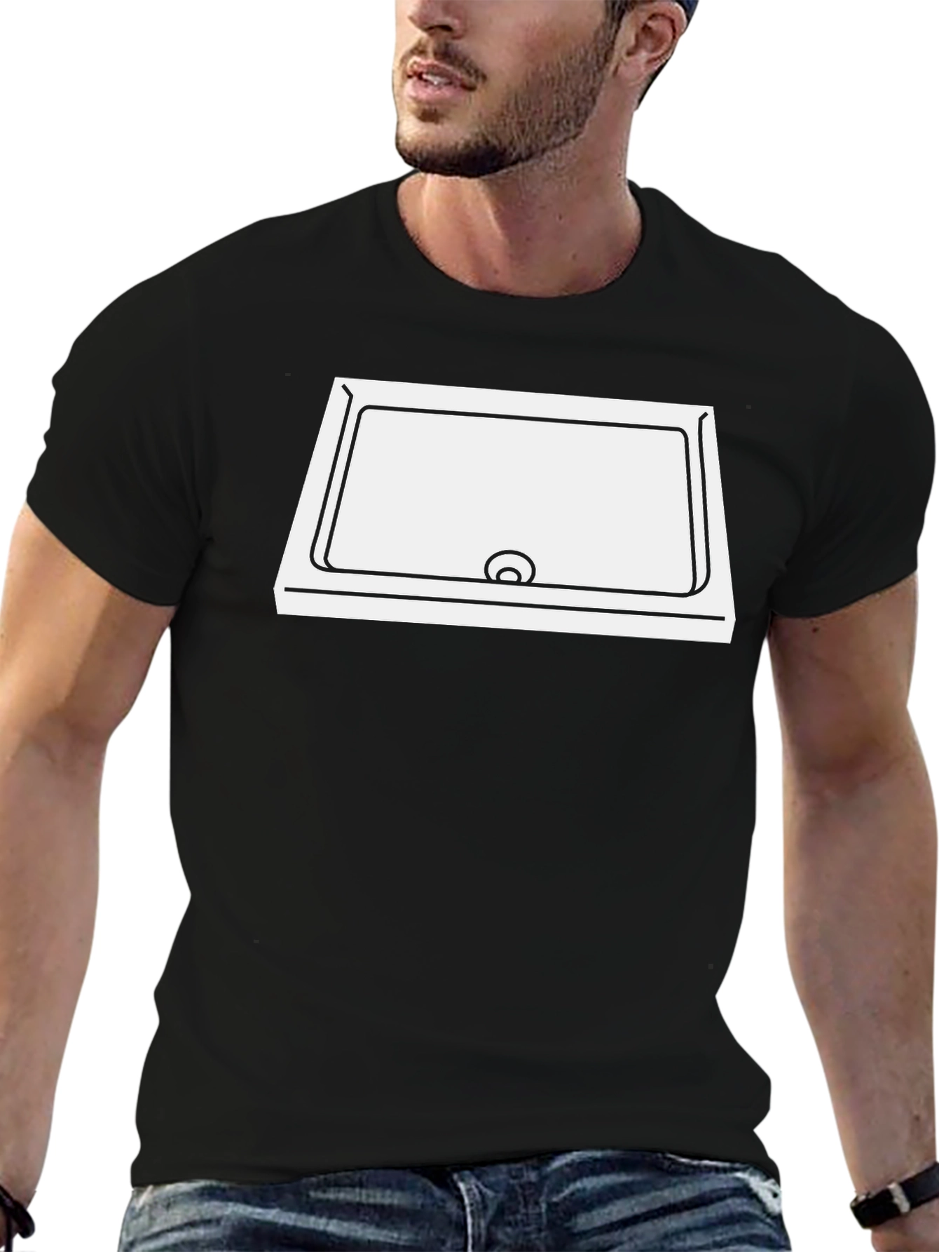 Unique Sink Graphic Tee - Black Cotton T-Shirt