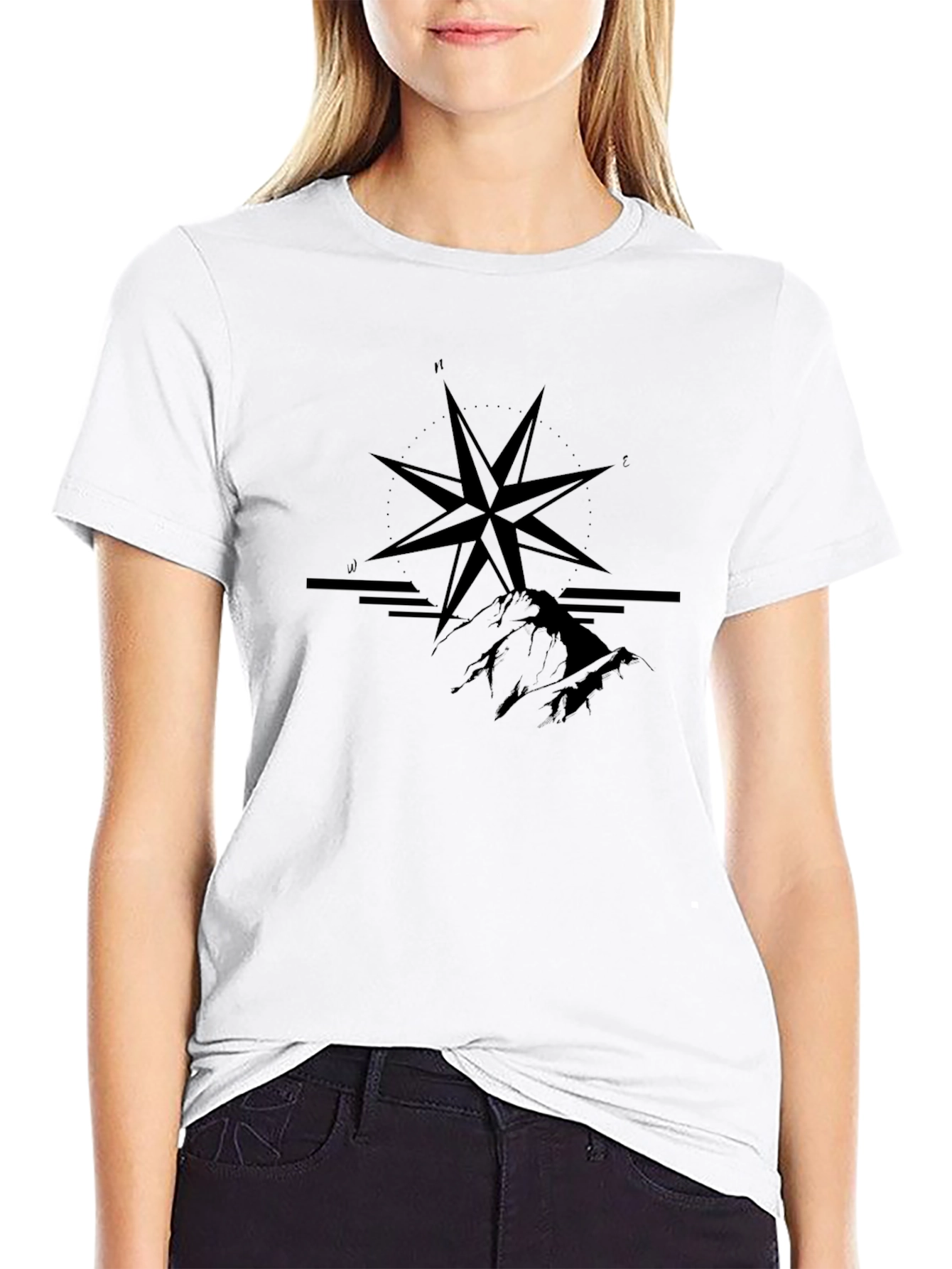 Black Compass Mountain Graphic Tee