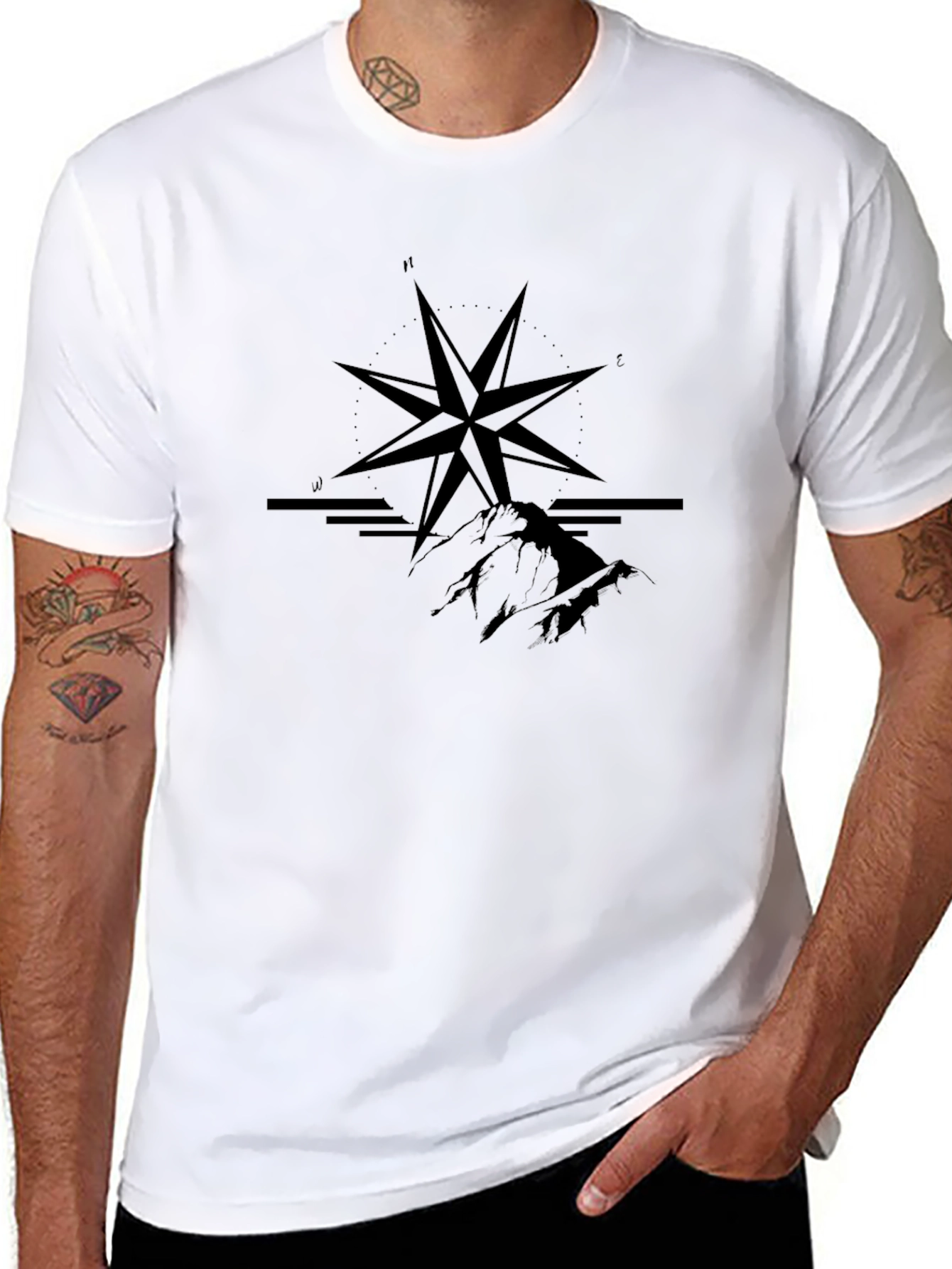 Black Compass Mountain Graphic Tee