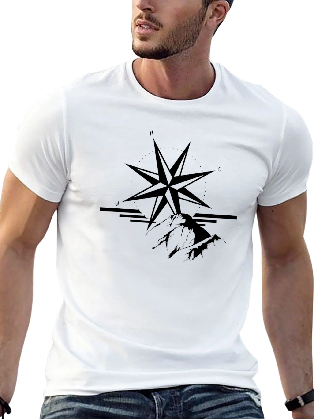 Black Compass Mountain Graphic Tee