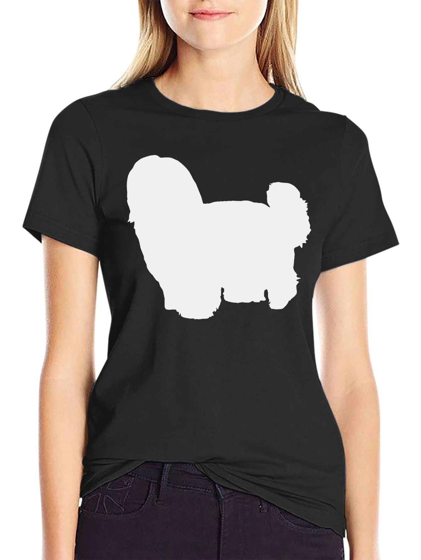 Dog Silhouette Graphic Tee - Soft Cotton Blend