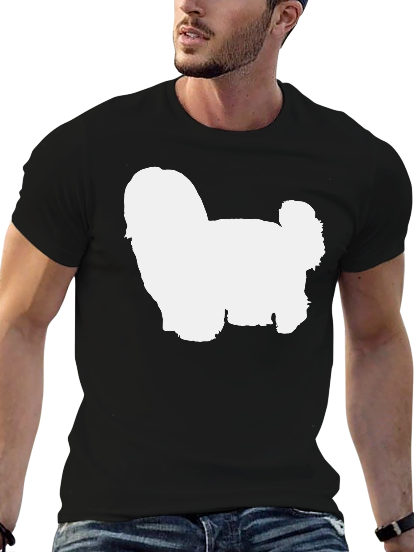 Dog Silhouette Graphic Tee - Soft Cotton Blend